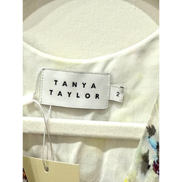 Tanya Taylor Blaire Floral Print Silk-Blend Wrap Flounce Dress Multi Womens 2 - Picture 5 of 5